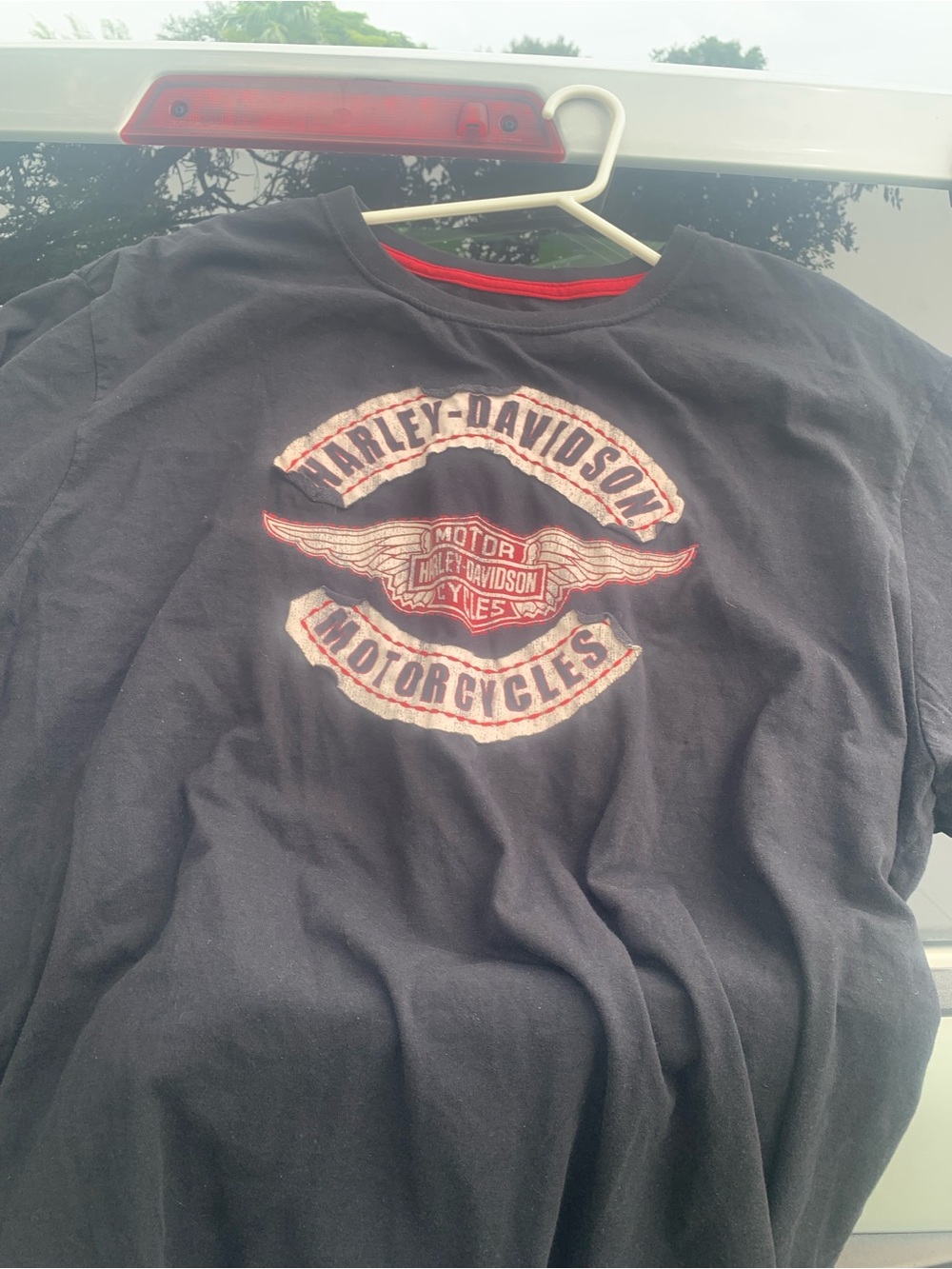 Harley-Davidson Black Short Sleeve Tee with Red and Cream Logo